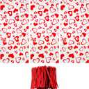 Boao 100 Pieces Valentine's Day Cellophane Treat Bags, Clear Goodies Bags with 150 Pieces Twist Ties for Valentine's Day Party Supplies