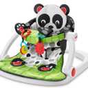 Fisher-Price Portable Baby Chair Sit-Me-Up Floor Seat with Developmental Toys and Crinkle & Squeaker Seat Pad, Panda Paws