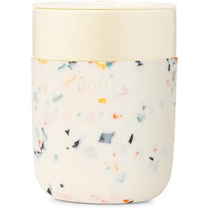 W&P Porter Ceramic Mug w/ Protective Silicone Sleeve, Terrazzo Cream 12 Ounces | On-the-Go | Reusable Cup for Coffee or Tea | Portable | Dishwasher Safe (11.6 Ounces)
