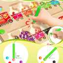 Magnetic Color and Number Maze, Montessori Toys for 2 3 4 Year Old, Wooden Color Matching Puzzle Board, Preschool Learning Activities Travel Toys for Ages 2-4 for Girls Boys Birthday Gifts - Train