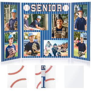 Baseball Senior Night Gifts Baseball Picture Frame for 4x6 Photographs 8 Photo 2025 Senior Night Picture Frame Graduation Gifts for Sport Theme Party Favors Supplies