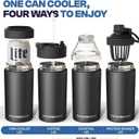 Frost Buddy Universal Can Cooler - Fits All - For Regular 12 & 16 oz or Slim-Size Bottles - Insulated Double-Walled Stainless Steel (Royal)