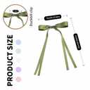 2 x Decorative Hair Bow Clips, 5 Colors, 6.1 x 1 inch, Long Trailing Ribbons, 10-Piece Set (Pink Purple White Green Blue) Ribbon Bowknot Clips and Barrettes with Long Tails for Women and Girls