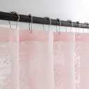 TUDECO Pink Lace Shower Curtain Long 84 Inch with Attached Valance, Floral Cute Girly 72x84 Inch Shower Curtain for Bathroom Modern Farmhouse Boho Bathroom Curtains, 72W x84 L, Pink