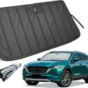 Thickened Windshield Sun Shade for Mazda CX-5 2017-2026 | Accordion Front Window Sunshade Aluminum Reflective UV Protection Shield, Foldable Sun Visor with Storage Bag Car Accessories