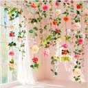6 Pcs 35.4 ft Artificial Flower Garlands Hanging Wildflower Vines for Wedding Arch Decor Floral Backdrop Wall Fake Flowers for Bridal Shower Home Garden Party Decorations