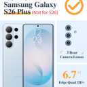 GVIEWIN for Samsung Galaxy S26 Plus Case, Clear Floral Slim Shockproof Protective Women Phone Case, Non-Yellowing, with Screen Protector&Camera Lens Protector for S26 Plus 6.7", Aquilegia/White