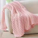 BEDELITE Fleece Pink Throw Blanket for Couch - 300GSM Soft & Warm Valentines Blanket Gifts for Women Girls, Decorative Spring Pink Blankets for Home, 50"x60"