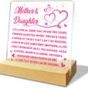 Mom Gifts from Daughter, Mothers Day Gifts for Mom, Mom Birthday Christmas Grateful Valentines Gifts, Mom Acrylic Decor Plaque Sign, Best Mom Ever Gifts, Mother And Daughter Their Hearts As One