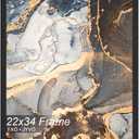 Engineered Wood 22x34 Frame, Black Picture Frame for 22 x 34 Inch Poster Puzzle Photo, Light Weight 22 by 34 Poster Frame with Wood-grain for Wall - 1 Pack/Black/22 x34