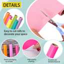 Skyygemm 6 Rolls Bulletin Board Paper Fade Resistant Colored Bulletin Board Paper Roll Bulk for Art Decor Drawing Craft Painting(4 x 8 ft,Neon)