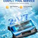24/7 Solar Powered Automatic Electric Pool Skimmer Robot with APP Support Floating Surface Cleaner for Above Inground Pool,Auto Robotic Pool Skimmer with Efficient Solar Breeze(Blue)