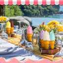Seenelling 6 Pcs Simulated Ice Cream Artificial Lifelike Fake Ice Cream Cone Fake Food Model for Home Kitchen Cabinet Showcase Desk Shops Summer Display Photography Props Party Decoration