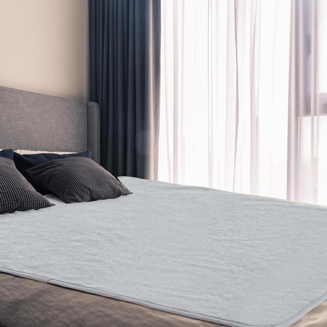 Fanfanwin 1 Pcs Couples Waterproof Mat Lover Reusable Stainproof Blanket Quiet Easy Use Mattress Protector for Adult Multi Functional Bed Sheet Couple Pleasure Comfort (80 x 80 in,Grey)
