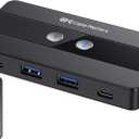 Cable Matters USB C Switch for 2 Computers with Remote Control, 10Gbps Data Transfer, Shares 2X USB-A and 2X USBC Peripherals (Keyboard, Mouse, Printer, SSD), Data Only - No Video, No Host Charging