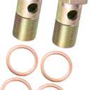 2 Set Banjo Bolt Brake Fitting Adapter Kit M22x1.5 Brake Line Thread Single Banjo Bolt with 22mm Washers Automotive Parts