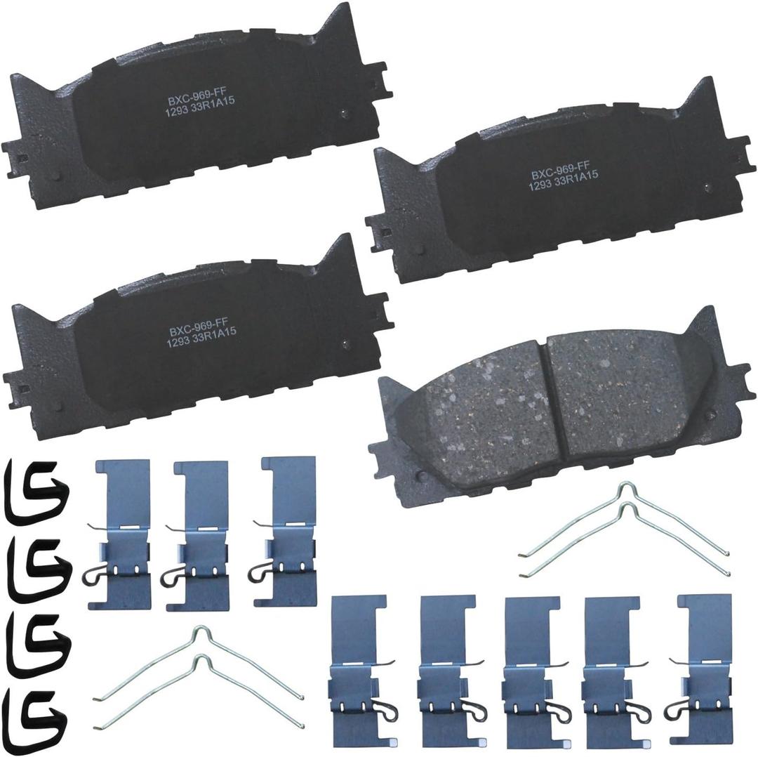 Bendix Premium SBC1293 Ceramic Front Brake Pads for Lexus ES300h 2018-2013, ES350 2018-2007, Toyota Avalon 2018-2008, Camry 2017-2007