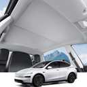 BASENOR 2026 2025 Tesla Model Y Juniper Sunshade Roof [No Gap] [Nano Ice-Crystal] Heat Insulation Foldable Sunroof Cover, UV Protection Shade for Model Y Gray