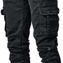 HUNGSON Men's Slim Fit Stretch Jeans Ripped Skinny Jeans for Men, Distressed Straight Leg Fashion Comfort Flex Waist Pants, Size: 38