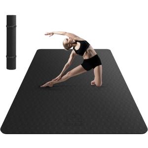 HAPBEAR Extra Large Yoga Mat - 72"x48"/78"x54", 1/4" & 1/3" Thick, Non-Slip, Durable, Eco-Friendly, Wide Exercise Mat for Home Workouts, Yoga, Pilates, Stretching, Meditation (Barefoot Exercise)