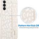 OOK Compatible with Samsung Galaxy A13 5G Leopard Case with Wrist Strap, White Leopard Cheetah Cheetah TPU Shockproof Protection Slim Cover with Camera Protection for Women Girls