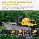 Cordless Hedge Trimmer with Rotatable Handle for Dewalt 20V Battery, 52cm Brushless Motor Trimmers Battery Powered, Electric Hedge Trimmer Bush Trimmers for Garden, Yard(Battery Not Included)