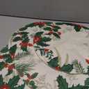 Artoid Mode Holly Xmas Pine Christmas Round Placemats Set of 4, 14 Inch Winter Round Table Mats for Vintage Dining Decoration (Red/Green)