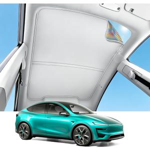 2026 Tesla Model Y Juniper Sunshade Roof-Iridescent Nano Ice Crystal Coating, No Light Leak, No Sagging Easy Install, Model Y Accessories for 2026 Model Y Juniper (Grey)
