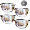 Kanayu 4 Pcs 18" Corner Mirror Blindspot for Wall Safety Security Acrylic Half Dome Convex Mirror Indoor for Ceiling Driveway Outdoor Hallway Warehouse Office Side View