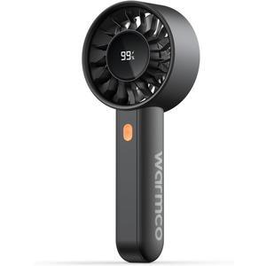 3 x Warmco Portable Handheld Turbo Fan 5000mAh Rechargeable Personal Mini fan | Up to 13H Runtime, 9m/s Airflow, 9000RPM Motor, 4 Speeds,Removable Rear Cover, LED Display