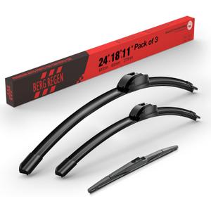 BERG REGEN 24"+18" Windshield Wiper Blades with 11" Rear Automotive Replacement Set for Kia Seltos 2021 2022 2023 2024  Genuine OEM Quality (Set of 3)