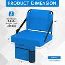 2pcs Stadium Seat for Bleachers with Back Support，Portable Bleacher Chairs with Back and Cushion，Includes Shoulder Strap and Cup Holder, 16.1 inches W x 11 inches L x 14 inches H
