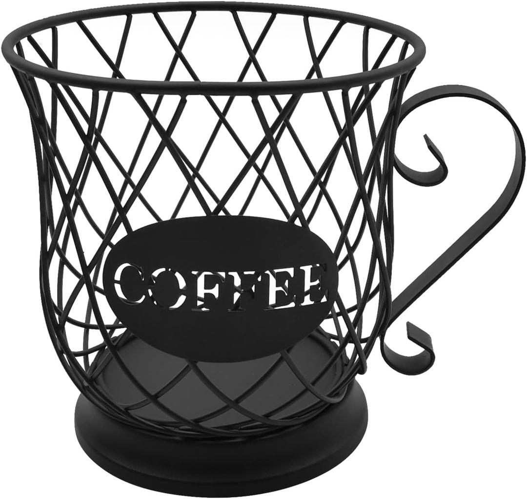 Coffee Pod Storage Basket - 35 K Cup Organizer, Black