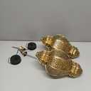 Moroccan Hanging Solar Lights Outdoor Lantern Bidirectional Availabili Garden Decor Waterproof Plastic Gold Decorations for Patio Pathway Yard Backyard Solar Powered Garden Decorative (2, gold)