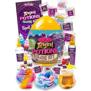 GirlZone Magic Potion Spellbinding Slime Kit, Create 6 Mystical Glow-in-The-Dark Slime Potions, Fun DIY Craft Toy for Girls & Kids, Creative Gift for Birthdays, Christmas & Holiday Celebrations