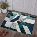 Green Neutral Geometric Area Rug Washable 3x5 Rugs for Living Room Bedroom Modern Geometry Soft Non Slip Floor Large Carpet for Entryway Bathroom Office
