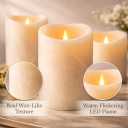 Enido Flameless Candles with Remote, 9 PC Outdoor Waterproof Battery Operated LED Pillar Candles, Flickering Electric Candles with Timer, 3" x 4" 5" 6" for Lantern, Patio, Wedding, Easter