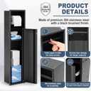 Wesiti Recessed Toilet Paper Holder 25x6'' Black Tissue Holder, Curved Door