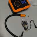 Portable Air Pump for Car Tires, 150 PSI Tire Inflator Cordless with LED Light, Auto Shut-off Air Compressor Bike Tire Pumps with Pressure Gauge for Car Bicycle Motorcycle Ball, Gifts for Men & Women (Black&orange)