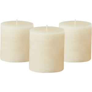 Simply Soson 3x3 inch Ivory Pillar Candles Set of 3, Rustic Texture, Unscented Ivory Candles, Dripless Candles, 3 inch Pillar Candles Ideal as Wedding, Parties, Spas, Dinner, Home Decoration, Church