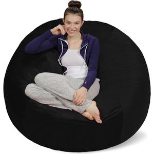 Sofa Sack Bean Bag Chair Cover, 5-Feet, Black