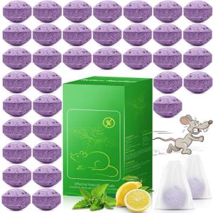 Rodent Mice Repellent, Peppermint Oil Mouse Repellent Balls for Rats Mouse Deterrent, Keep Rat Mice Mouse Rodent Out of Indoor House Outdoor Car Engines RV Garage (36, Mouse Repellent)