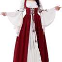 Spooktacular Creations Halloween Renaissance Costume Women, Renaissance Corset Dress, Plus Size Medieval Chemise for Cosplay (L)