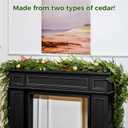 Realistic Christmas Garland for Mantle 6FT Real Touch Thick/Lush Artificial Cedar Garlands Christmas Decorations for Stairs Railing Outdoor Fireplace Table Xmas Holiday Decor(Eucalyptus Cedar, 6 FT)