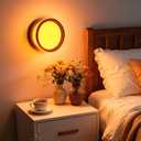 Round LED Wall Sconce Light, Waterproof IP65 9W 3000K Warm White Modern Wall Sconces, Hardwired Minimalist Indoor Wall Lights for Bedroom, Hallway, Staircase, Living Room, Background Decor Lighting