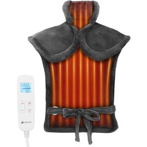 CooCoCo Heating Pad for Back Pain Relief, Birthday Gifts for Dad Mom Women Men, FSA HSA Eligible, Electric Heat Pad for Neck Shoulders, Auto Off, Moist Heating, 24"x33", 10ft Cord, Gray