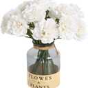 15PCS White Carnations Artificial Flowers White Fake Flowers Silk Carnations White Flowers for Wedding Centerpieces Bridal Shower for Dining Table Home Party Birthday Decor (White)