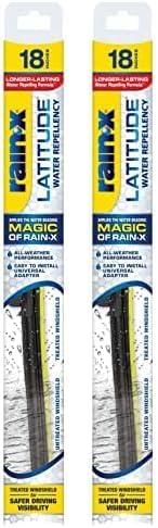 Rain-X 5079275-2 Latitude 2-In-1 Water Repellent Wiper Blades, 18" and 26" Windshield Wipers (Pack Of 2), Automotive Replacement Windshield Wiper Blades With Patented Repellency Formula (Single (Pack of 2))