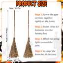 Yookeer 5ft Tall Witch Broom Light-up Halloween Witch Broom Decor