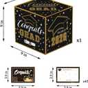 3 x 2026 Black Gold Graduation Card Box & 45 Advice Card Set - Congrats Grad Card Holder with Wishing Cards for Graduation Party Decor